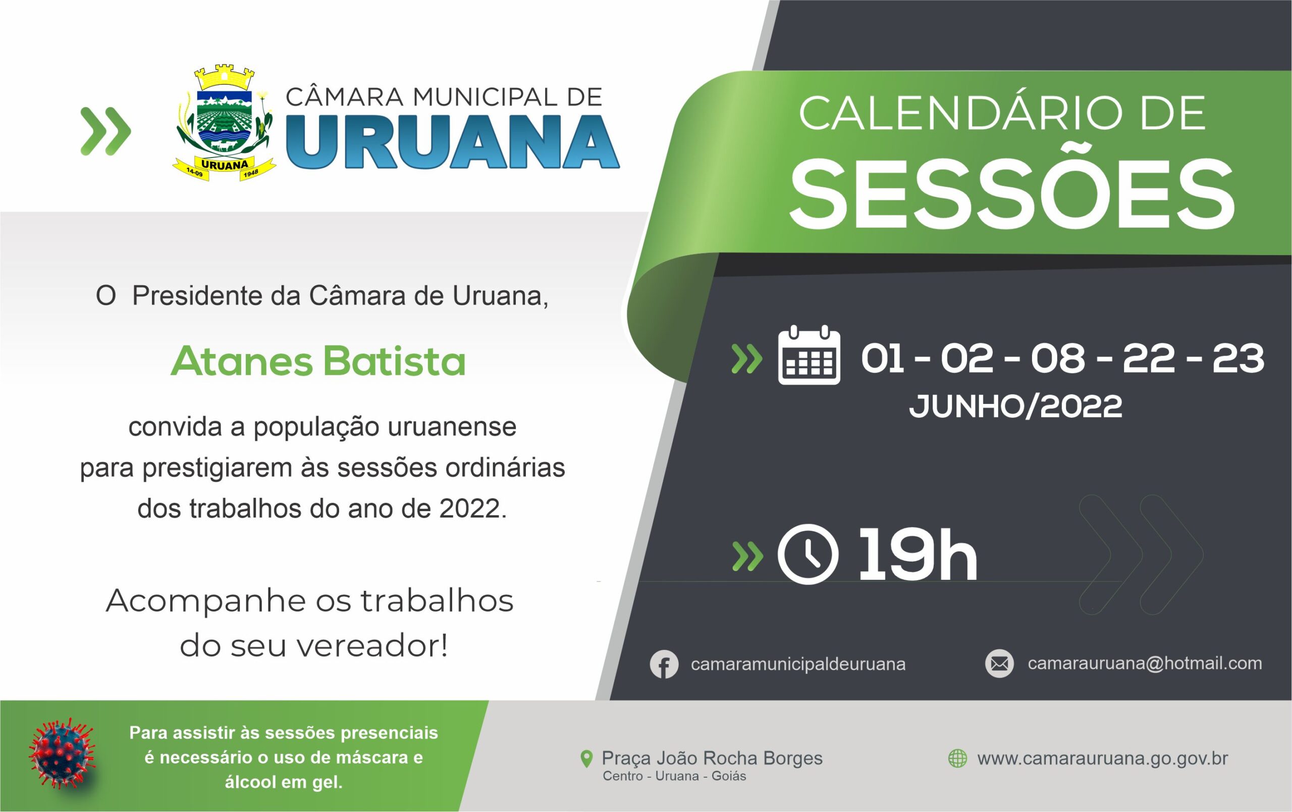 Read more about the article Calendário de Sessões do mês de junho de 2022