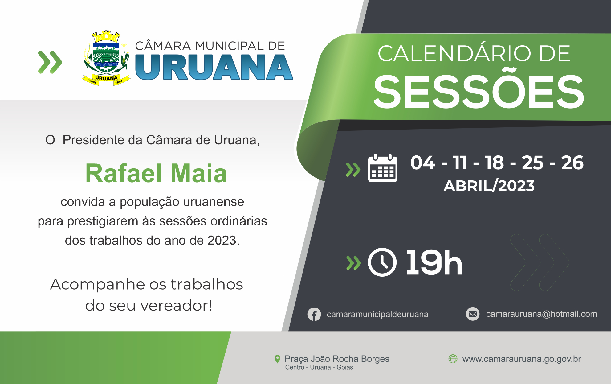 Read more about the article Calendário de Sessões do mês de abril de 2023